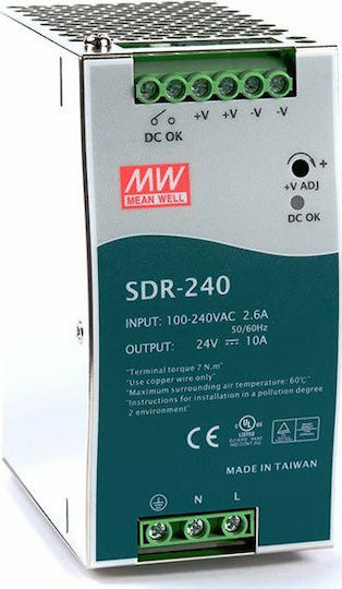 Mean Well SDR240-48 DIN Rail Power Supply 5A/48V/240W 5A