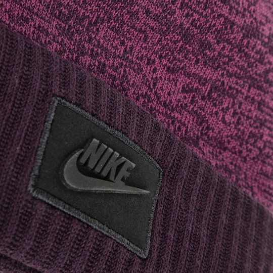 Beanie Γυναικείος Σκούφος με Rib Πλέξη σε Μωβ χρώμα