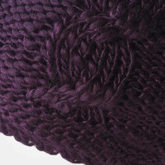 Pom Pom Beanie Frauen Beanie Gestrickt in Lila Farbe