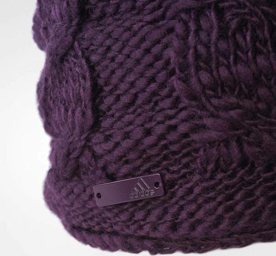 Pom Pom Beanie Frauen Beanie Gestrickt in Lila Farbe
