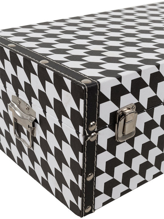 Liberta Ferre Set Decorative Trunks Wooden Black 4 Pieces 64x40x40cm