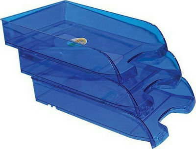 Ark Transparent Filing Tray Plastic Blue 34.5x25.5x6.5cm