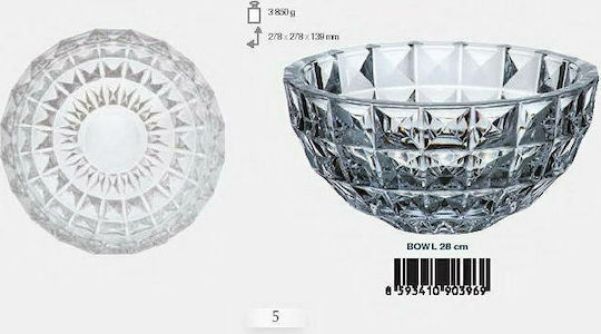 Bohemia Diamond Dekorative Schüssel Kristall Transparent 28x28x13.9cm 1Stück Bohemia Diamond Dekorative Schüssel Kristall Transparent 28x28x13.9cm 1Stück