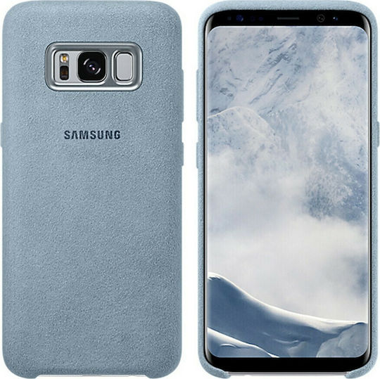 Samsung Alcantara Cover Umschlag Rückseite Synthetisches Leder Grün (Galaxy S8+)