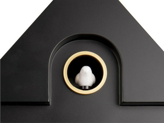 Karlsson Modern Cuckoo Тих режим Стенен часовник Пластмаса С махало Черно 21.5x41см
