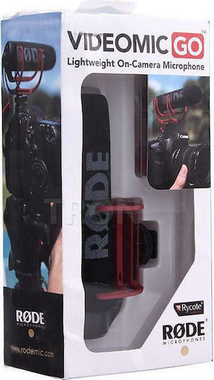 Rode VideoMic GO Condenser (Small Diaphragm) Microphone 3.5mm Shock Mounted for Camera