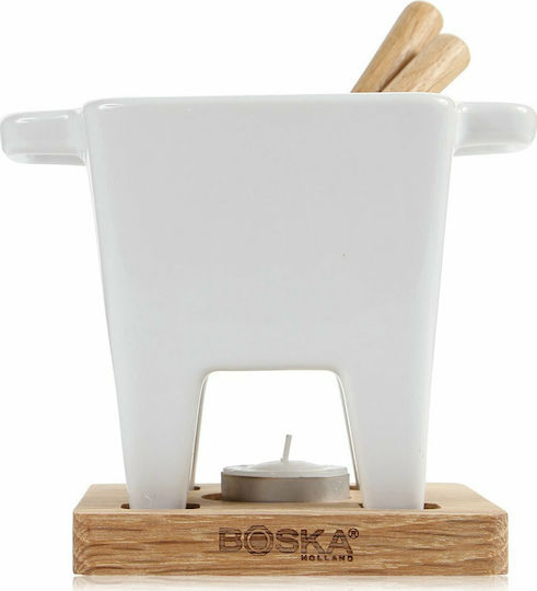 Boska Holland Porcelain Fondue Pot with Tea Light for 2 Persons White 11x11x12cm Boska Holland Porcelain Fondue Pot with Tea Light for 2 Persons White 11x11x12cm