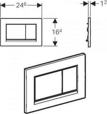 Geberit Sigma 30 Πλακέτα για Καζανάκια Διπλής Λειτουργίας Χρωμέ Γυαλιστερή 115.883.KH.1