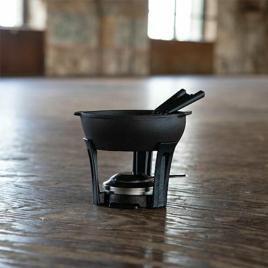 Boska Holland Nero Cast Iron Fondue Pot with Tea Light for 4 Persons Black 16.6x16.5x6cm