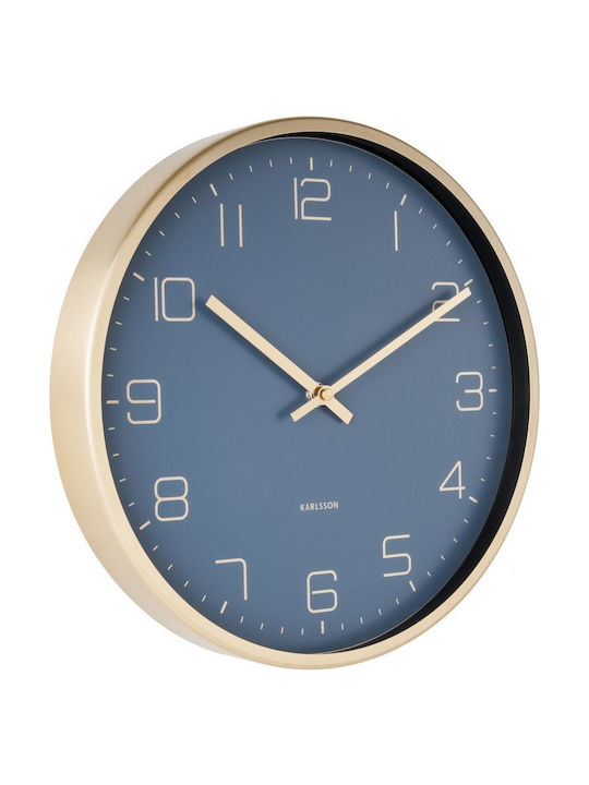 Karlsson Elegance Blue Wall Clock Metallic Blue Ø30cm