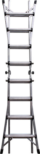 Palbest Telescopic Ladder Aluminum 10 of Steps with Maximum Height 5.38m 5σε1 20221