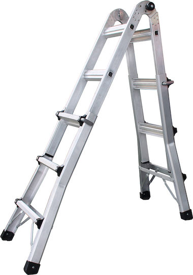 Palbest Telescopic Ladder Aluminum 10 of Steps with Maximum Height 5.38m 5σε1 20221