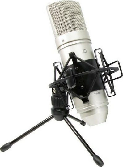 Tascam TM-80 Πυκνωτικό Μικρόφωνο XLR Επιτραπέζιο, Shock Mounted για Φωνητικά σε Χρυσό Χρώμα