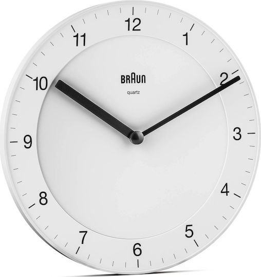 Braun BC06W Αθόρυβο Ρολόι Τοίχου Πλαστικό White Ø20cm