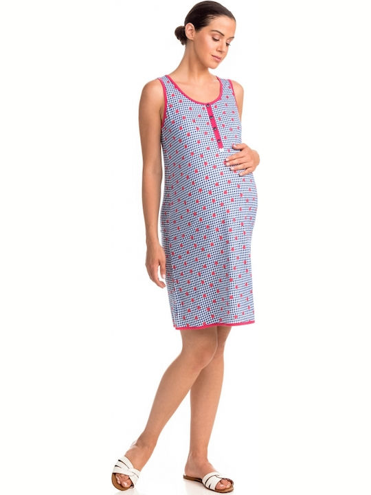 Vamp 14396 Μπλε Νυχτικό Εγκυμοσύνης & Θηλασμού