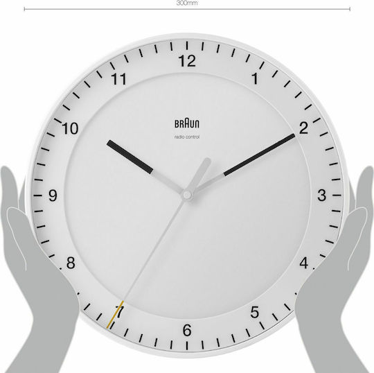Braun BC 17 W-DCF Ceas De Perete Din Sticlă Alb Ø17cm