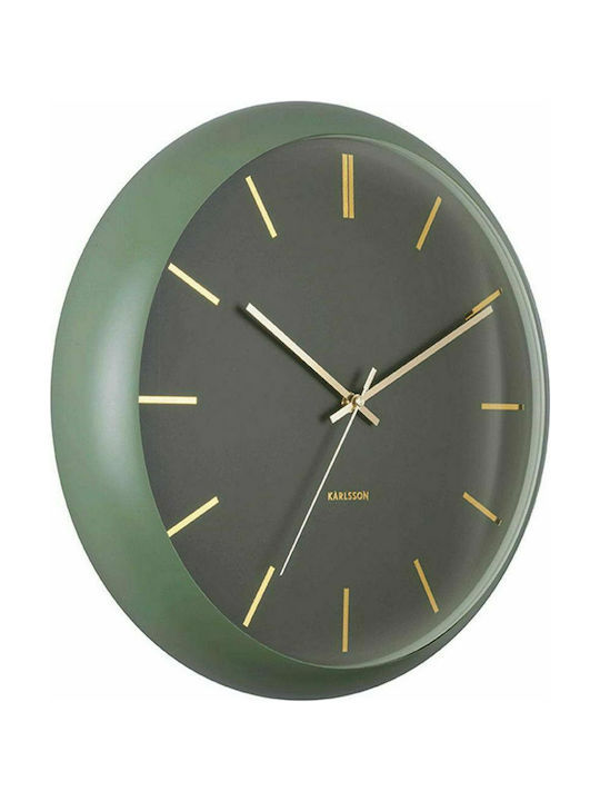 Karlsson Globe Silent Wall Clock Metallic Green Ø40cm