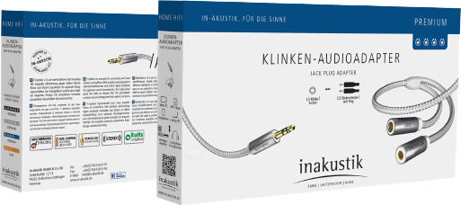 Inakustik Convertor 3.5mm Masculin În 3.5mm 2x Femelă Argintiu 1 Bucată 00410212