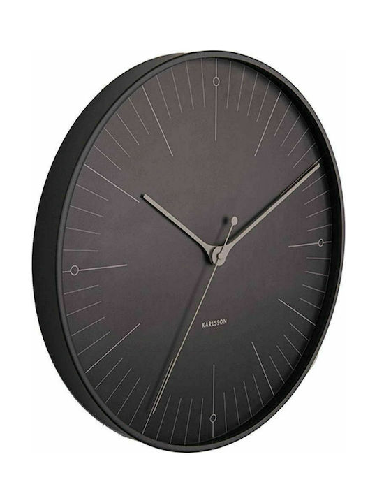 Karlsson Index Leise Wanduhr Metallisch Black Ø40cm