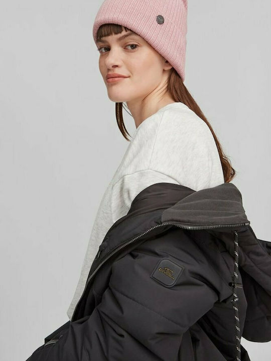 Beanie Γυναικείος Σκούφος με Rib Πλέξη σε Ροζ χρώμα