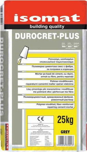 Isomat Durocret Plus Resin-modified, Fiber-reinforced Repair Mortar (Gray) 25kg