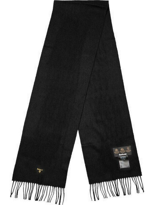 Plain Lambswool Men's Wool Scarf Black