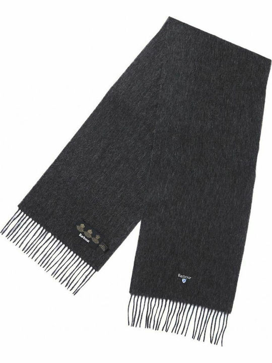 Plain Lambswool Men's Wool Scarf Gray