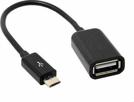 Black Converter micro USB male to USB-A female 1pcs