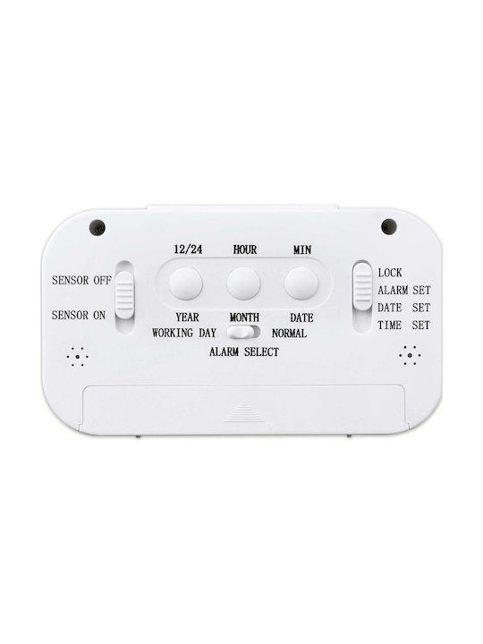 HAMA RC 660 Tabletop Digital Clock LED Plastic with Alarm Clock White 00186321