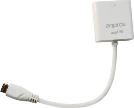 Approx APPC20 Μετατροπέας mini HDMI male σε VGA female Λευκό