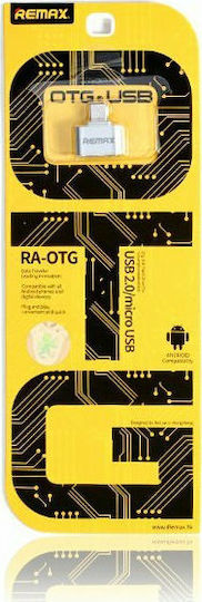 Remax RA-OTG Μετατροπέας micro USB male σε USB-A female Ασημί 1τμχ