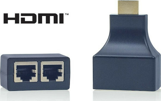 DeTech HDMI Männlich Zu RJ-45 2x Weiblich 1 Stück