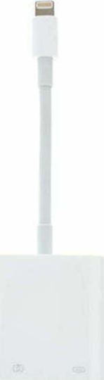 Apple Μετατροπέας Lightning male σε Lightning / USB-A female Λευκό 1τμχ MK0W2ZM/A