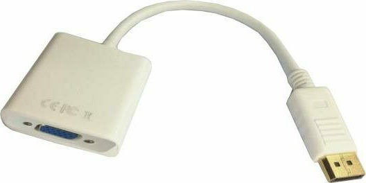 Aculine AD-017 Конвертор DisplayPort Мъжки към VGA Женски Бял 1 Брой