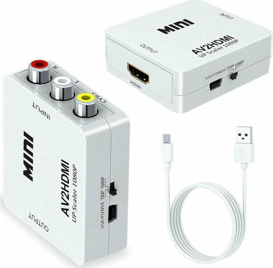 Anga AV2HDMI Converter RCA female to HDMI female White 1pcs