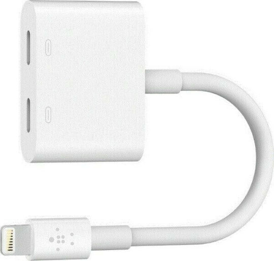 Belkin Μετατροπέας Lightning male σε Lightning 2x female Λευκό 1τμχ F8J198btWHT