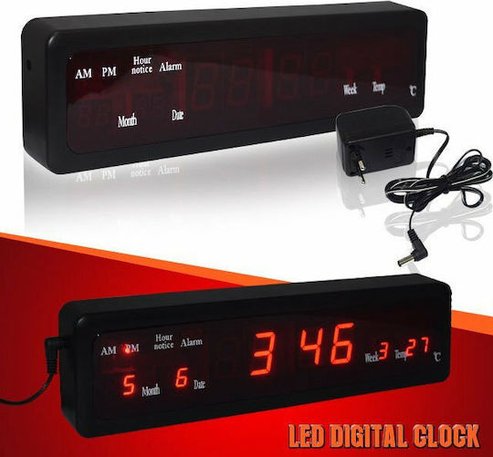 Tradesor Tischuhr Digital LED mit Wecker Schwarz 676210