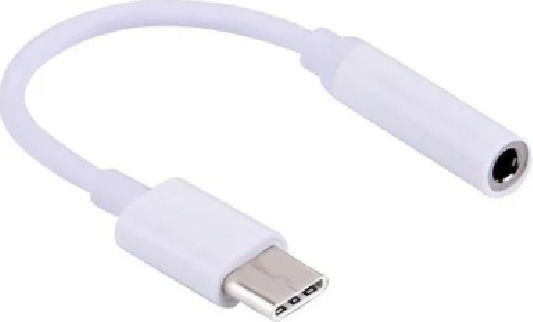 Haitronic Convertor USB-C masculin în 3.5mm feminin Alb 1buc LE408