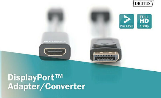 Digitus DisplayPort Male To HDMI Female Converter 1 Piece AK-340400-001-S