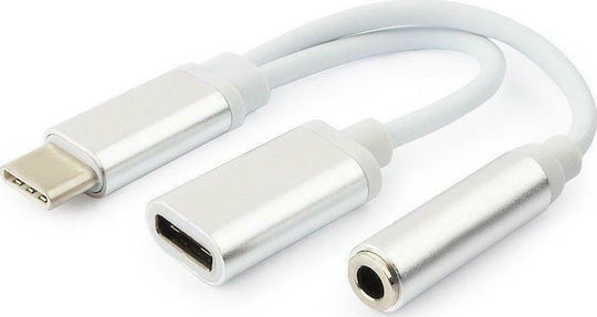 Cablexpert CCA-UC3.5F-02-W Konverter USB-C männlich zu 3.5mm USB-C weiblich Weiß