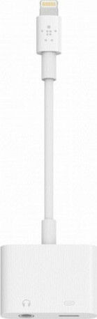 Belkin Μετατροπέας Lightning male σε 3.5mm / Lightning female Λευκό 1τμχ F8J212btWHT