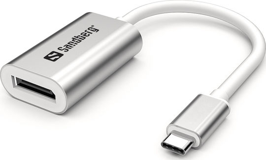 Sandberg Konverter USB-C männlich zu DisplayPort weiblich Silber 1Stück 136-19