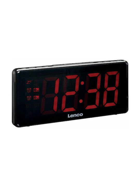 Lenco Tabletop Digital Clock with Alarm & Radio Red CR-30BK