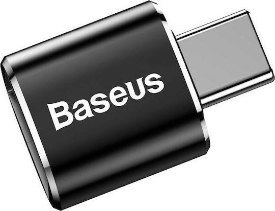 Baseus Конвертор USB-C мъжки към USB-A женски Черен 1бр CATOTG-01