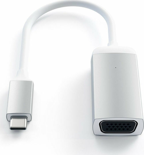 Satechi Μετατροπέας USB-C male σε VGA female Ασημί 1τμχ ST-TCVGAS