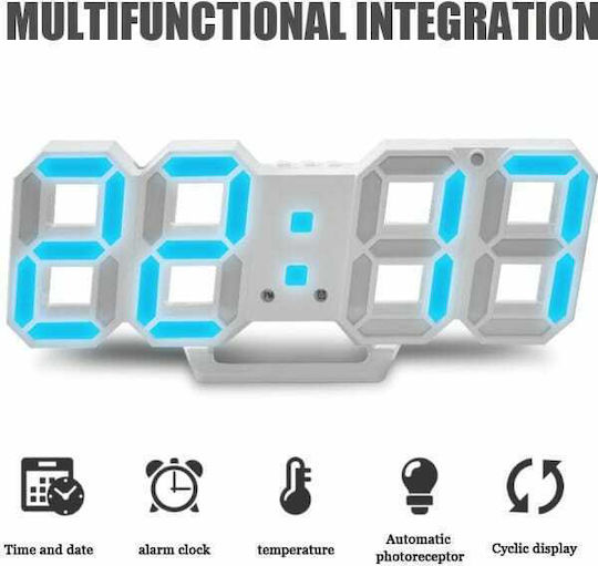 Factory Ceas De Masă Digital Led Cu Ceas Deșteptător Albastru CTK-LEDCKL-DS-6609
