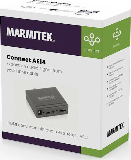 Marmitek Connect AE14 4K Audio Extractor/ARC/HDMI Converter Convertor HDMI feminin în HDMI / 3.5mm feminin Argintiu 1buc