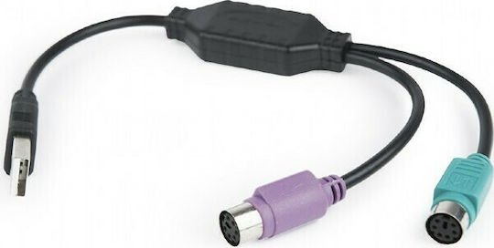 Gembird Converter USB-A male to PS/2 female 1pcs UAPS12-BK