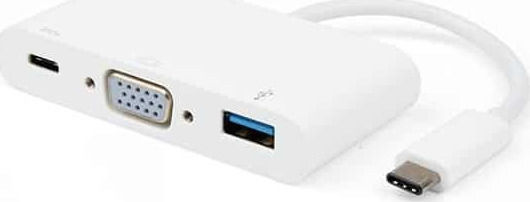 Vivanco Convertor USB-C masculin în USB-A / VGA feminin Alb 1buc 34294
