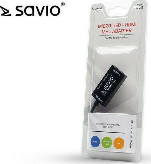 Savio Μετατροπέας HDMI female σε micro USB male 1τμχ CL-32